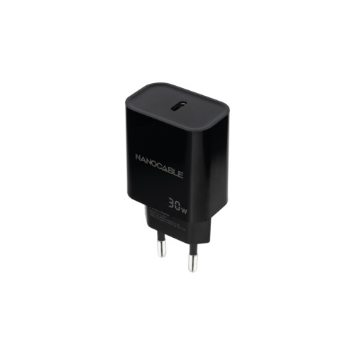 30W USB-C PD Wall Charger Black Nanocable