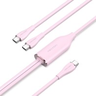 Vention USB-C Male to 2x USB-C Male 1.5M Pink Cable