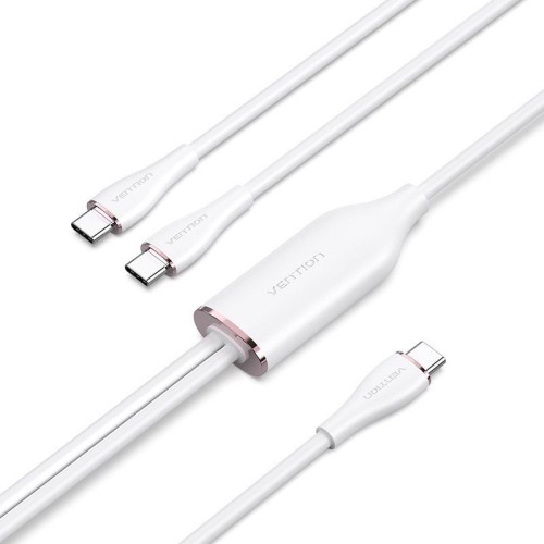 Cable USB-C a Doble USB-C 1.5M Blanco Vention