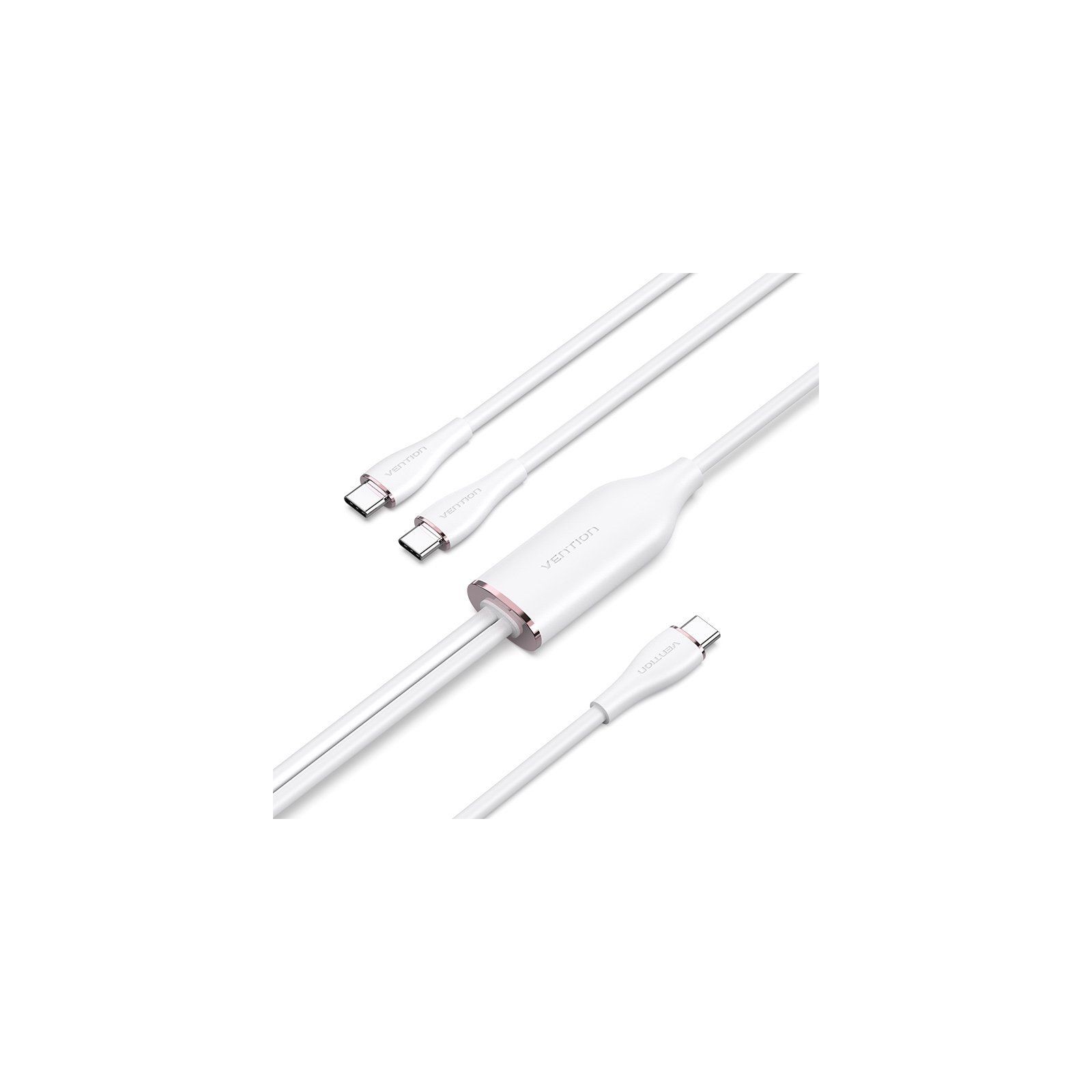 Cable USB-C a Doble USB-C 1.5M Blanco Vention