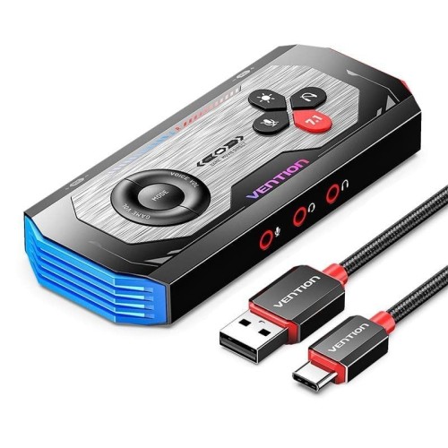 Tarjeta de Sonido Gaming Amplificador USB-C 3xJack 3.5mm Vention