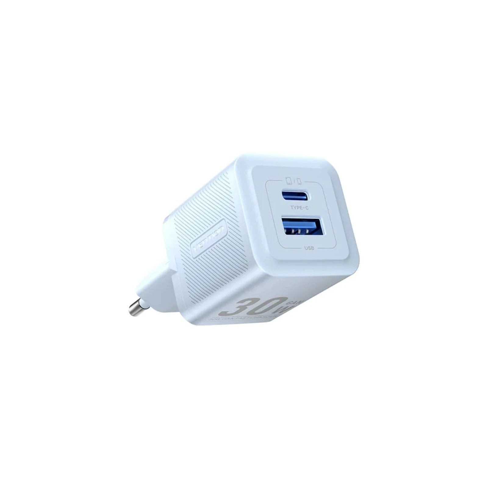 Cargador Pared Gan 30W USB-C y USB-A Vention