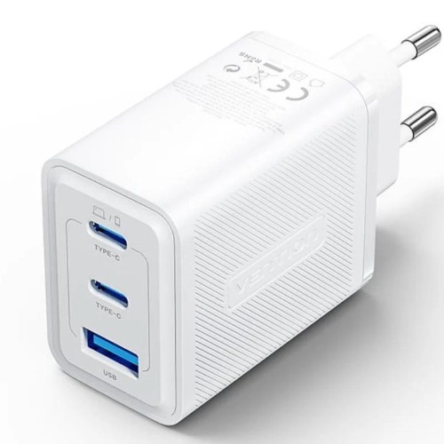 Cargador Pared GAN 65W 2xUSB-C USB-A Vention