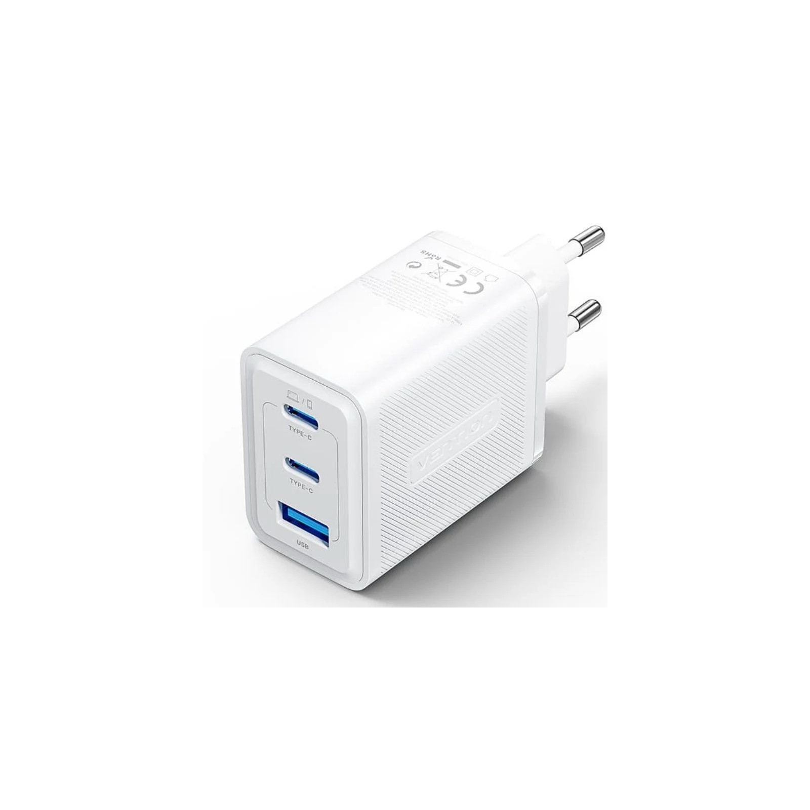 65W GAN Wall Charger 2x USB-C USB-A Vention