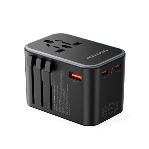 Vention Universal Wall Charger 2xUSB-C/USB-A 65W Black