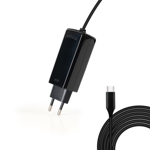 Cargador Automático Portátil Gan USB-C PD 45W Cubico Negro Tooq